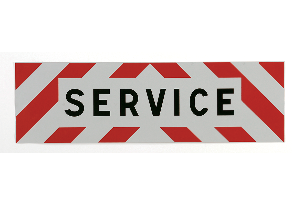 Adhesive sign for SERVICE (visible at 100 meters)